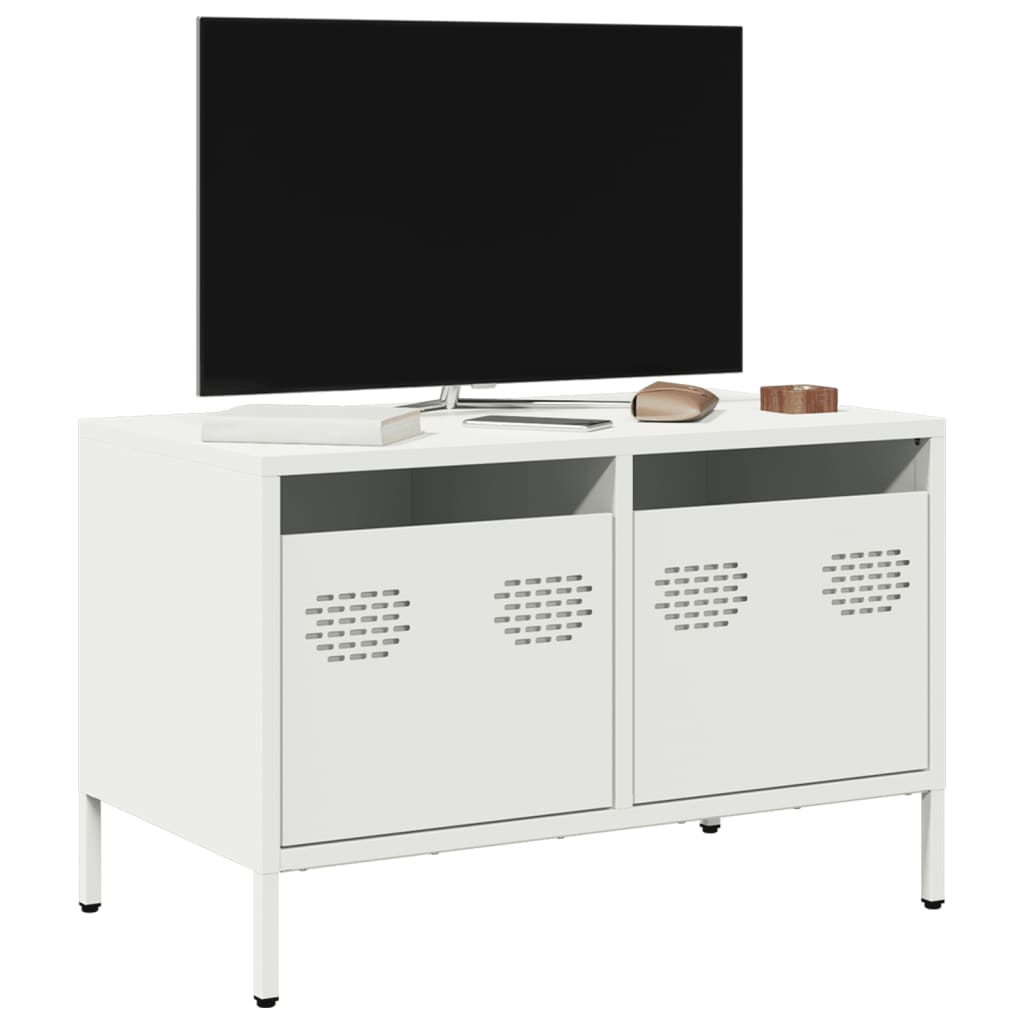 Tv-meubel 68x39x43,5 cm koudgewalst staal wit