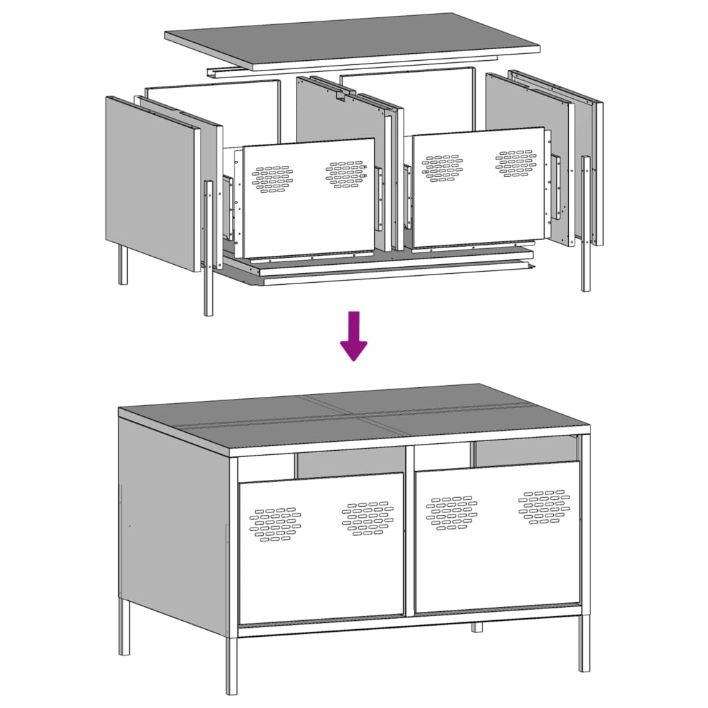 Tv-meubel 68x50x43,5 cm koudgewalst staal zwart