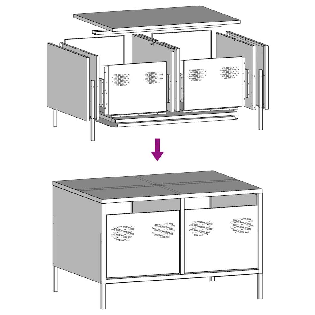 Tv-meubel 68x50x43,5 cm koudgewalst staal wit