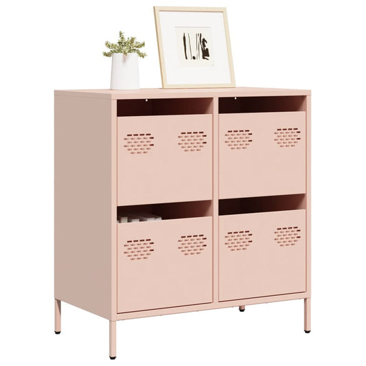 Dressoir 68x39x73,5 cm koudgewalst staal roze