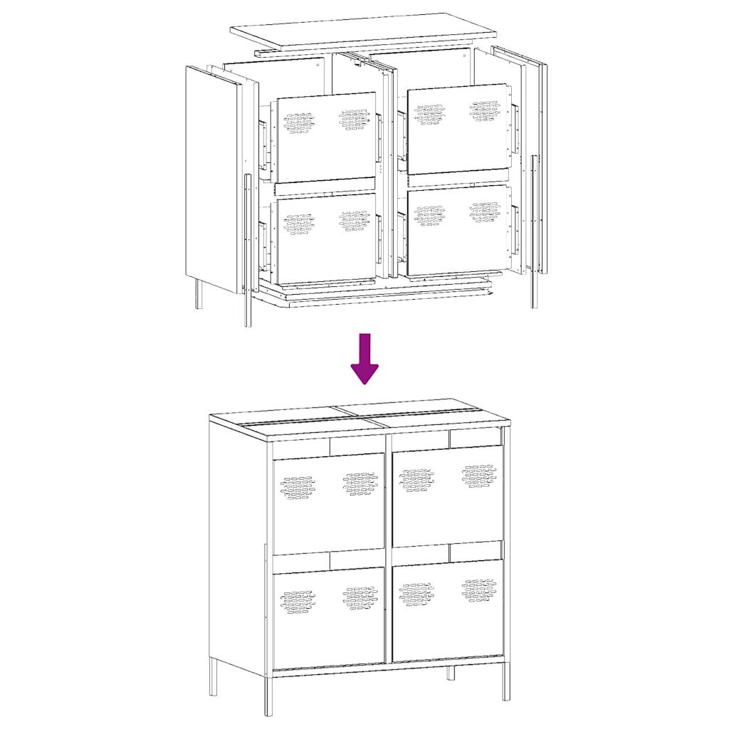 Dressoir 68x39x73,5 cm koudgewalst staal wit