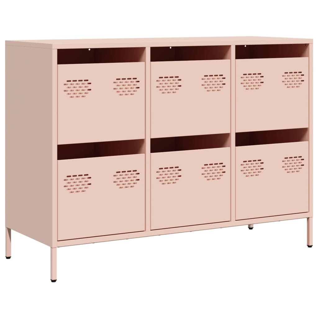 Dressoir 101,5x39x73,5 cm koudgewalst staal roze