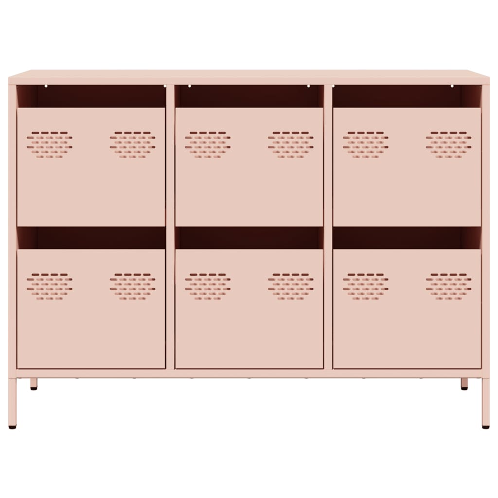 Dressoir 101,5x39x73,5 cm koudgewalst staal roze