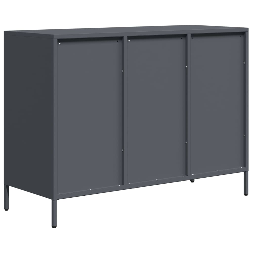 Dressoir 101,5x39x73,5 cm koudgewalst staal antracietkleurig