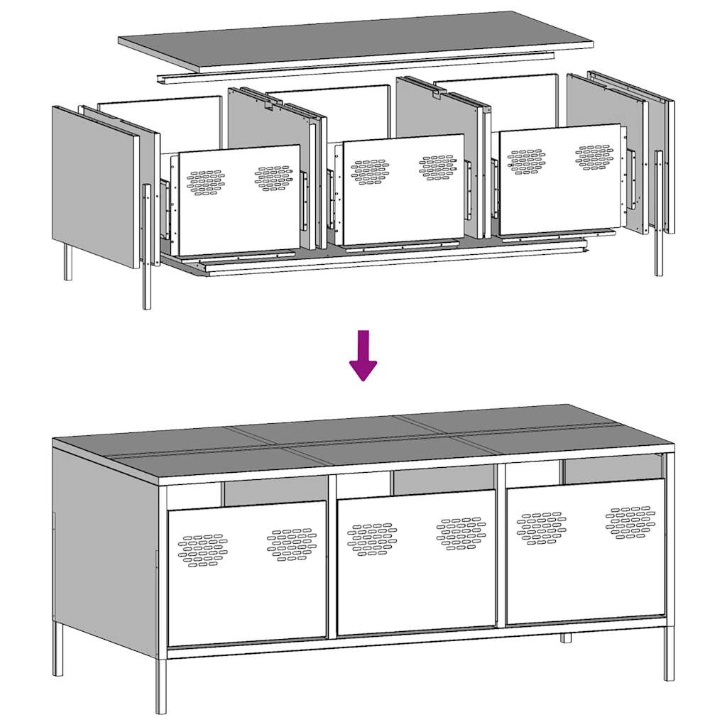 Salontafel 101,5x50x43,5 cm koudgewalst staal zwart