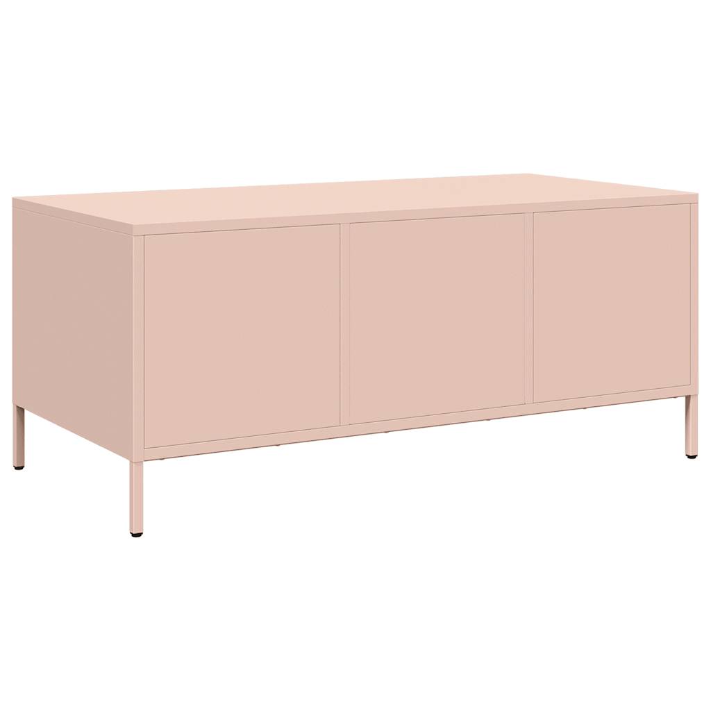 Salontafel 101,5x50x43,5 cm koudgewalst staal roze