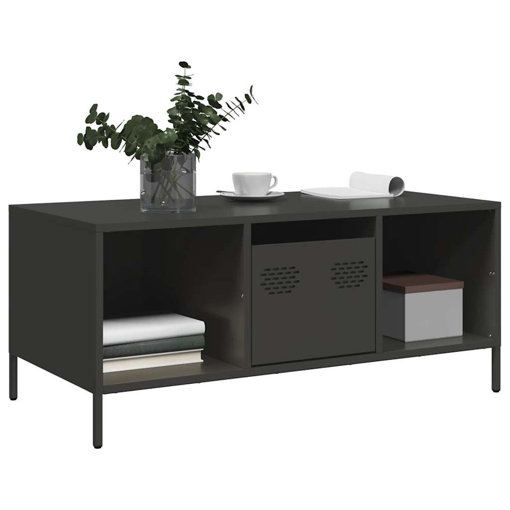 Salontafel 101,5x50x43,5 cm koudgewalst staal zwart