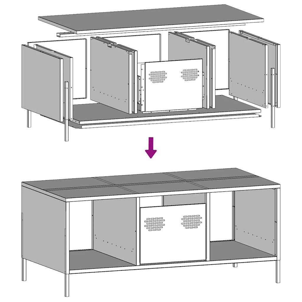 Salontafel 101,5x50x43,5 cm koudgewalst staal zwart