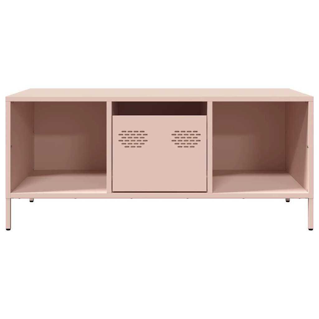 Salontafel 101,5x50x43,5 cm koudgewalst staal roze