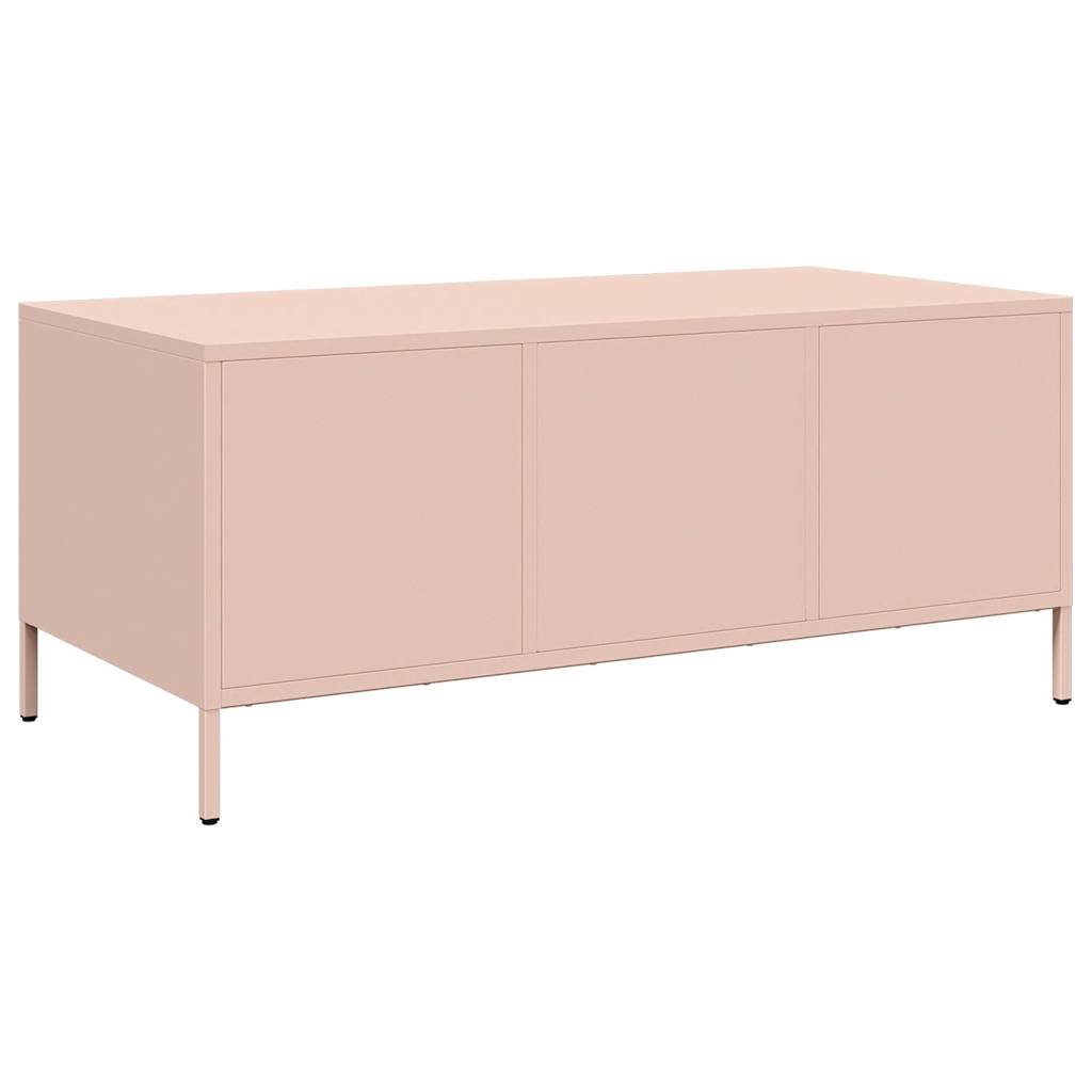 Salontafel 101,5x50x43,5 cm koudgewalst staal roze