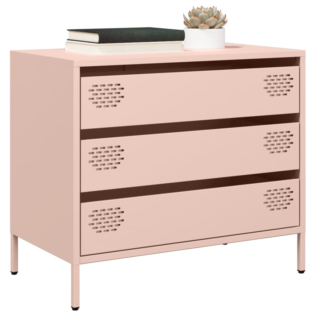 Dressoir 68x39x58,5 cm koudgewalst staal roze