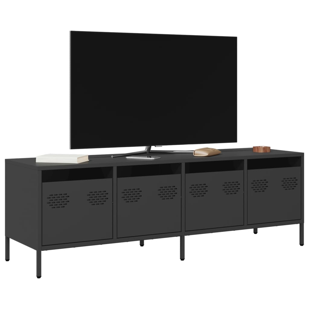 Tv-meubel 135x39x43,5 cm koudgewalst staal zwart