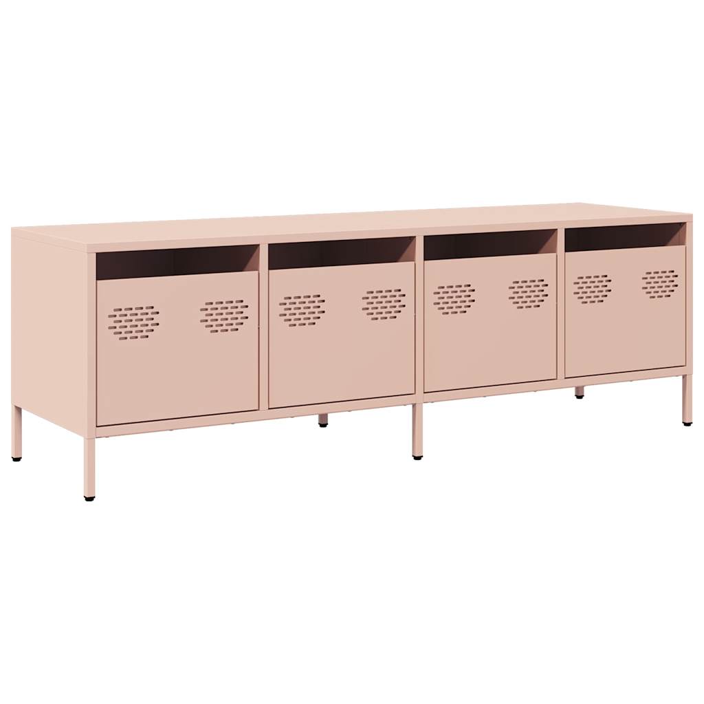 Tv-meubel 135x39x43,5 cm koudgewalst staal roze