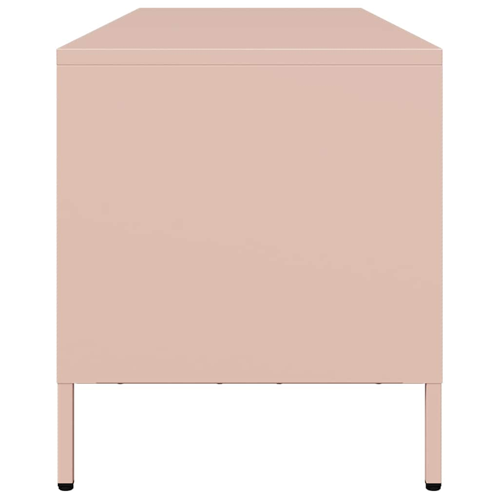 Tv-meubel 135x39x43,5 cm koudgewalst staal roze