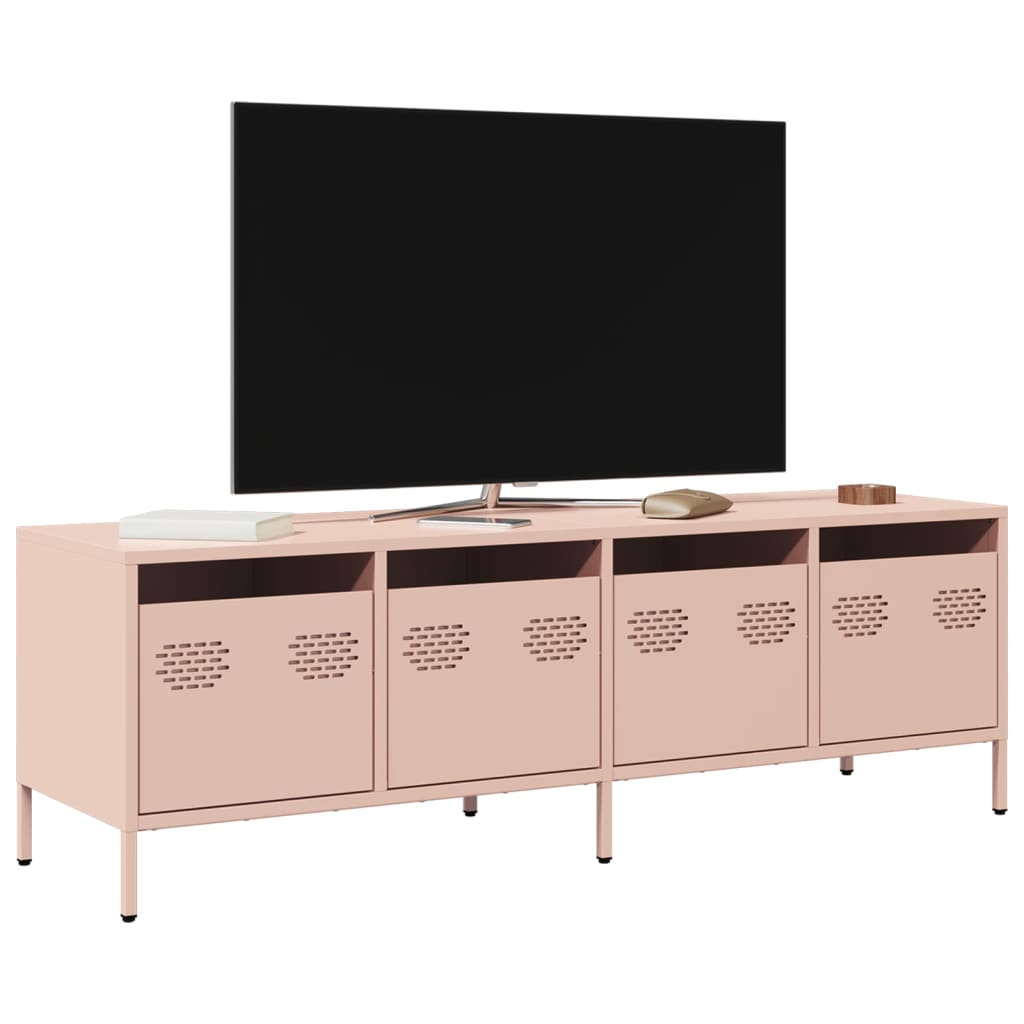 Tv-meubel 135x39x43,5 cm koudgewalst staal roze