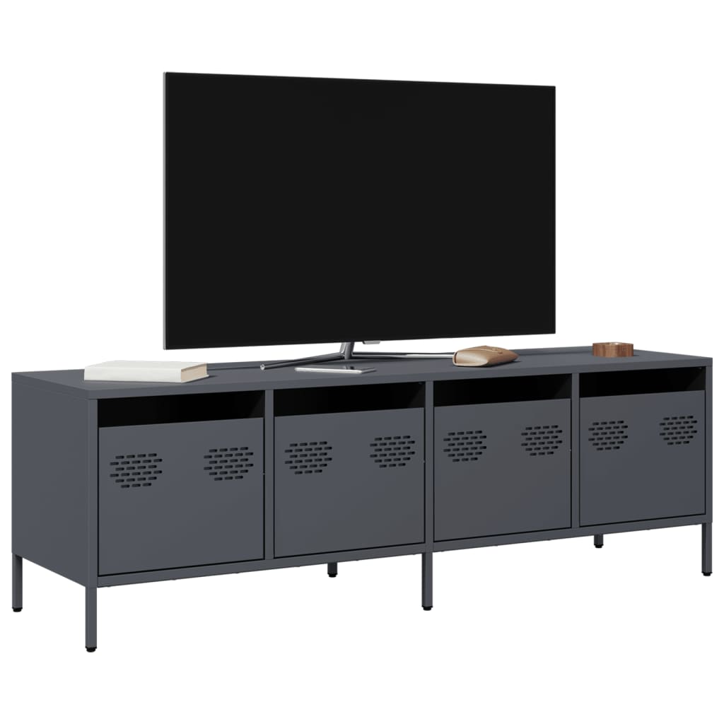 Tv-meubel 135x39x43,5 cm koudgewalst staal antracietkleurig