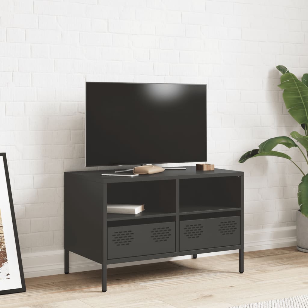 Tv-meubel 68x39x43,5 cm koudgewalst staal zwart