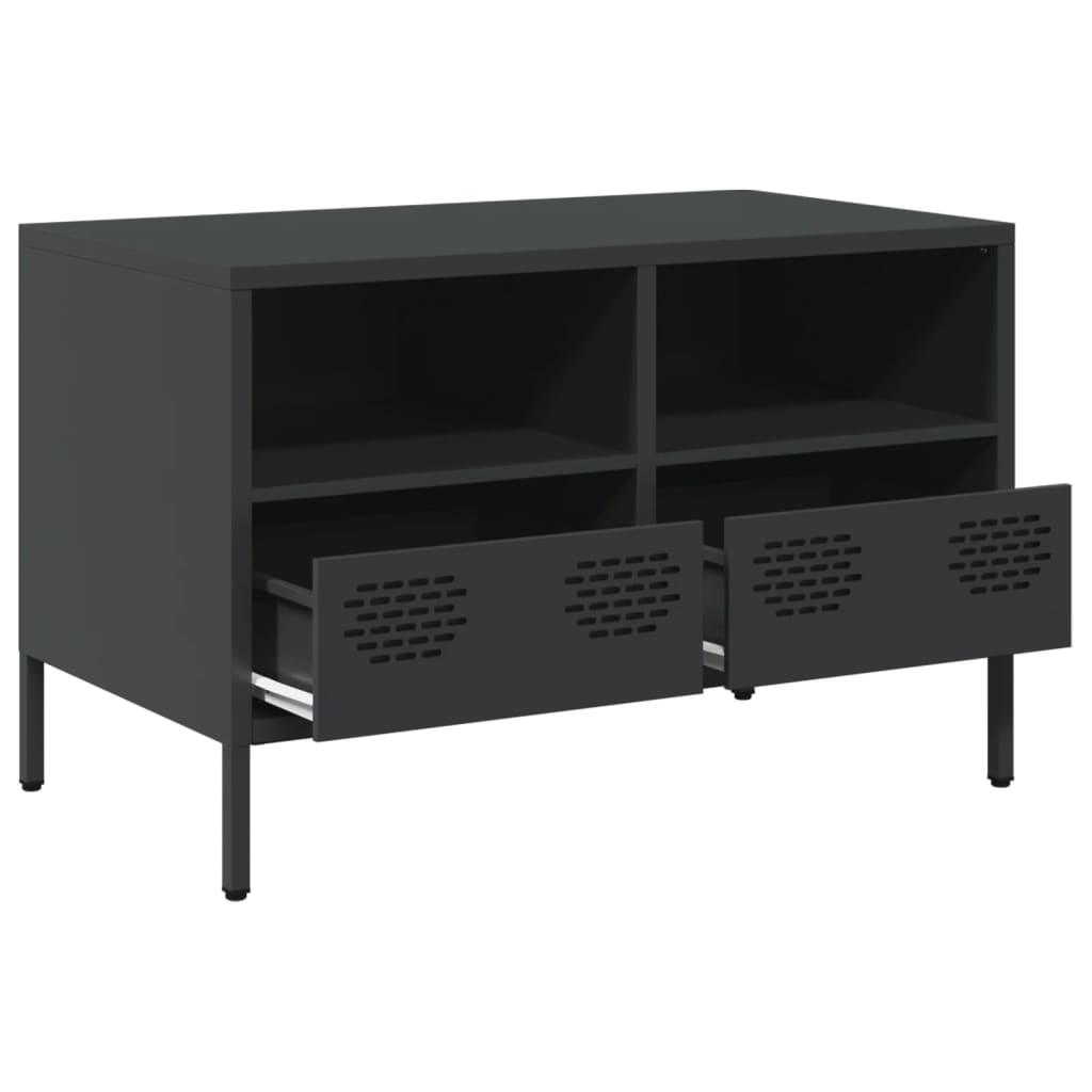 Tv-meubel 68x39x43,5 cm koudgewalst staal zwart