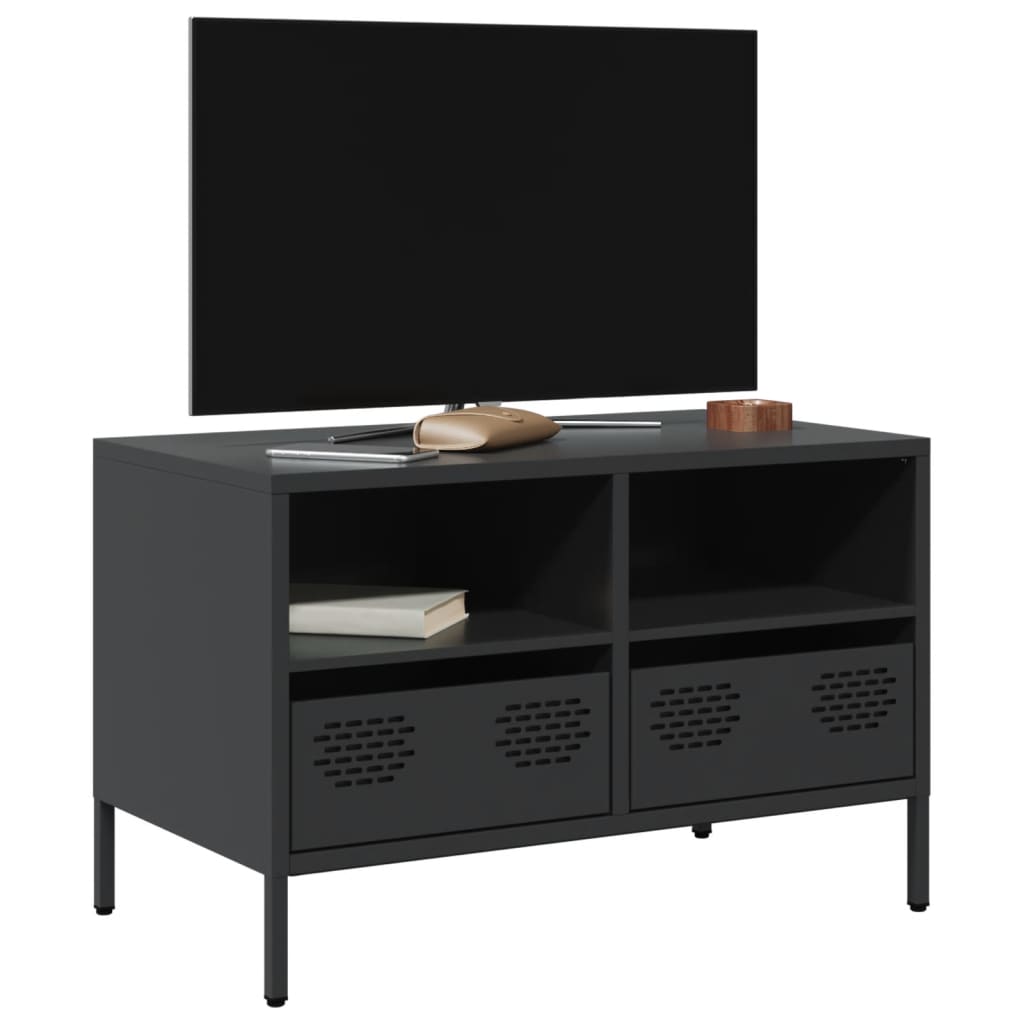 Tv-meubel 68x39x43,5 cm koudgewalst staal zwart