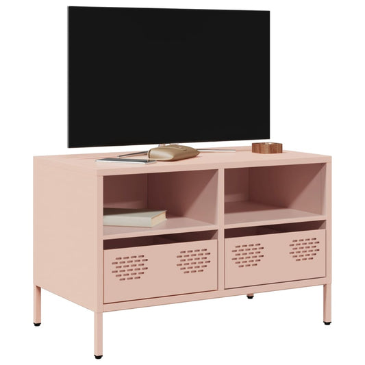 Tv-meubel 68x39x43,5 cm koudgewalst staal roze