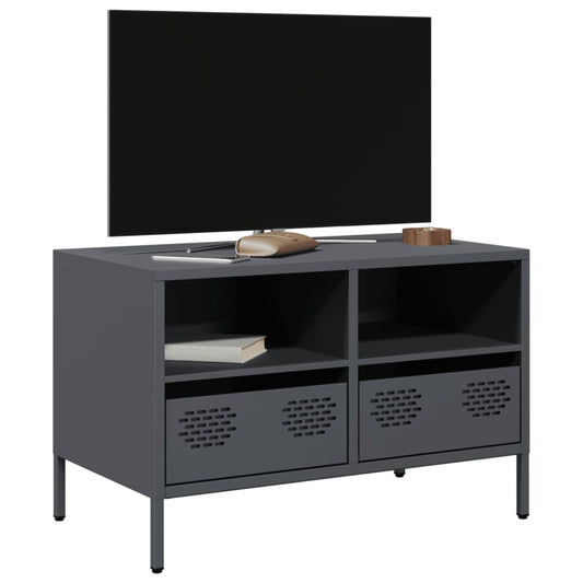 Tv-meubel 68x39x43,5 cm koudgewalst staal antracietkleurig