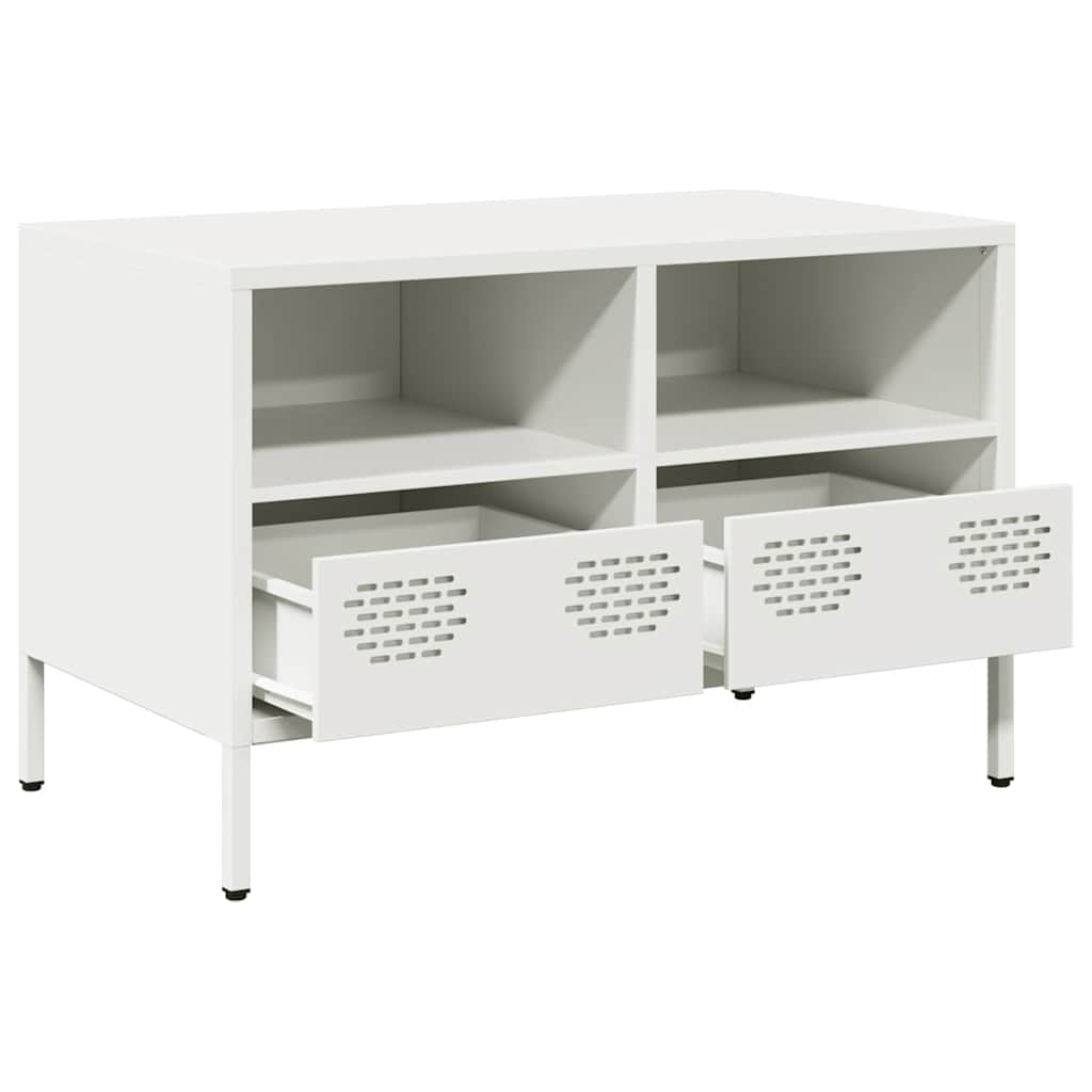 Tv-meubel 68x39x43,5 cm koudgewalst staal wit