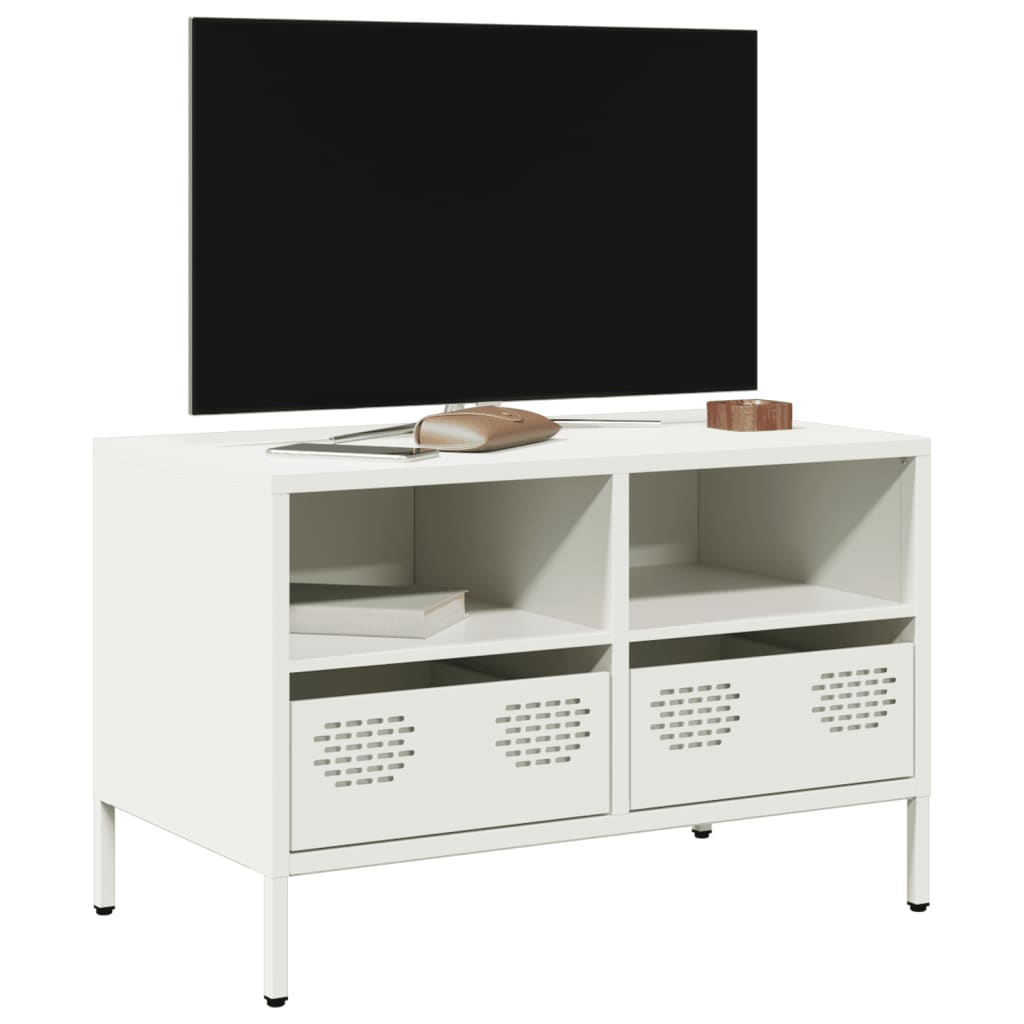 Tv-meubel 68x39x43,5 cm koudgewalst staal wit