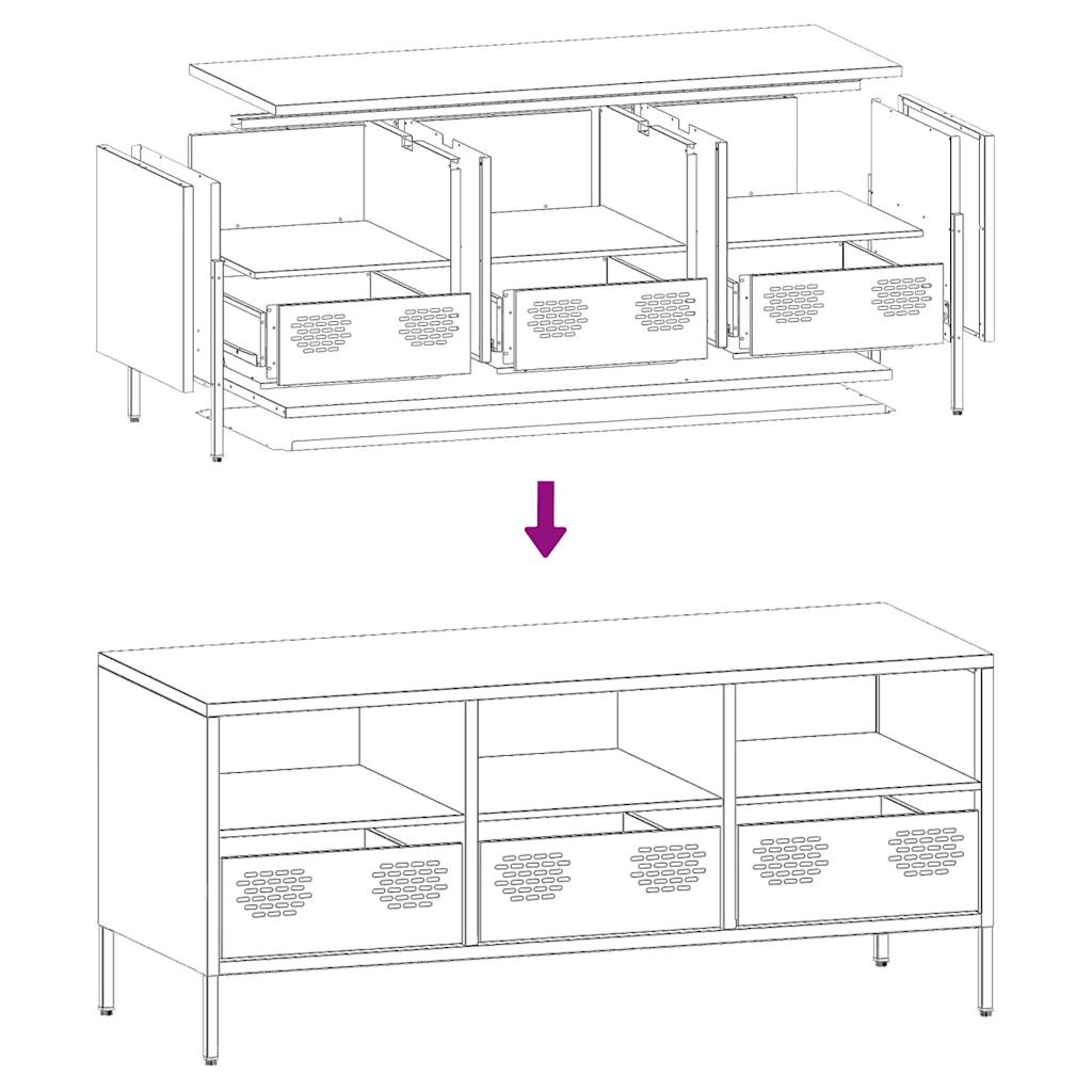 Tv-meubel 101,5x39x43,5 cm koudgewalst staal zwart