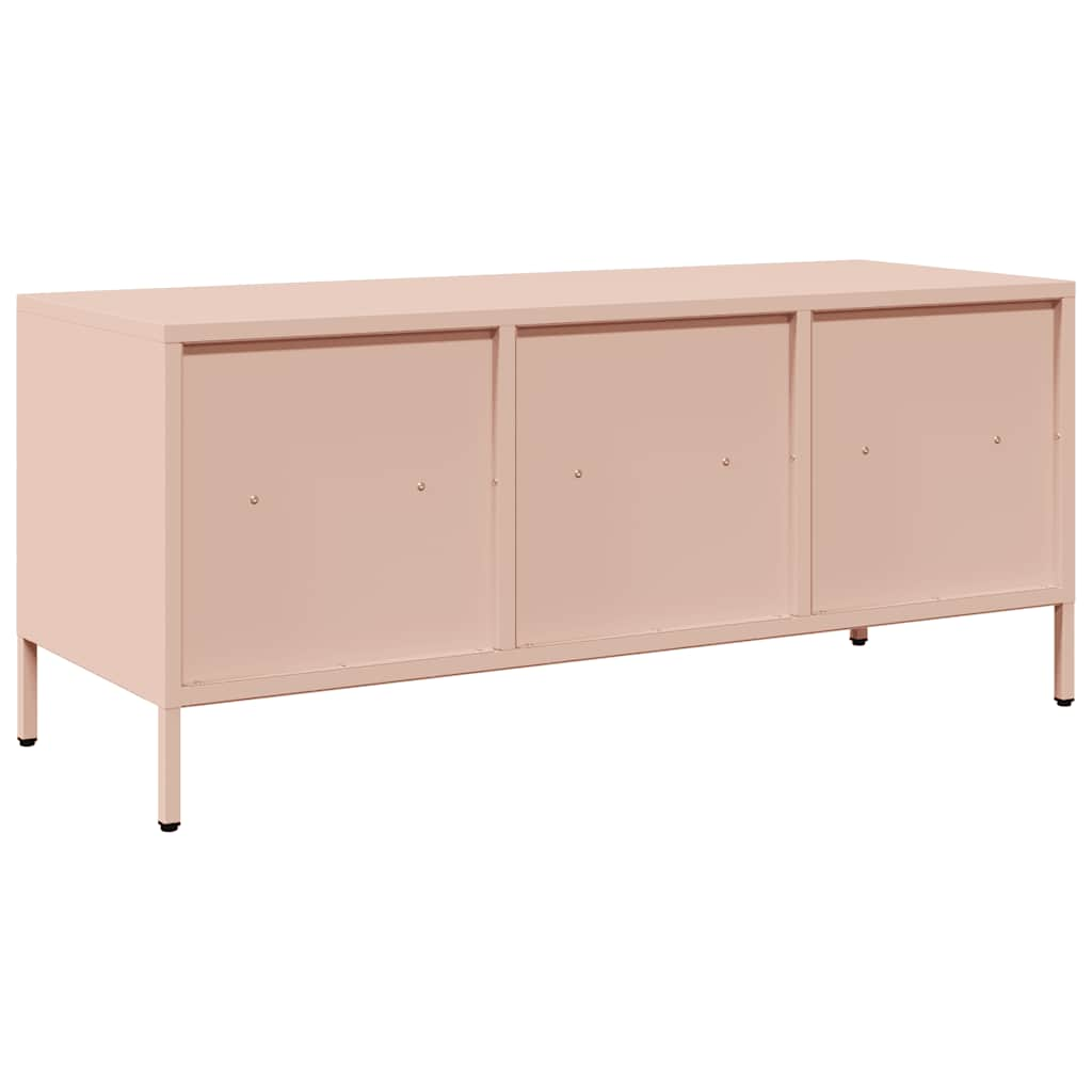 Tv-meubel 101,5x39x43,5 cm koudgewalst staal roze