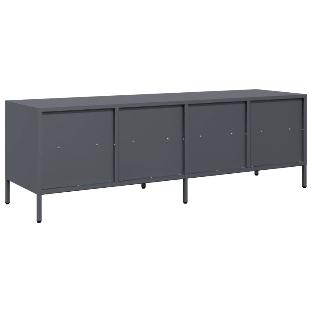 Tv-meubel 135x39x43,5 cm koudgewalst staal antracietkleurig