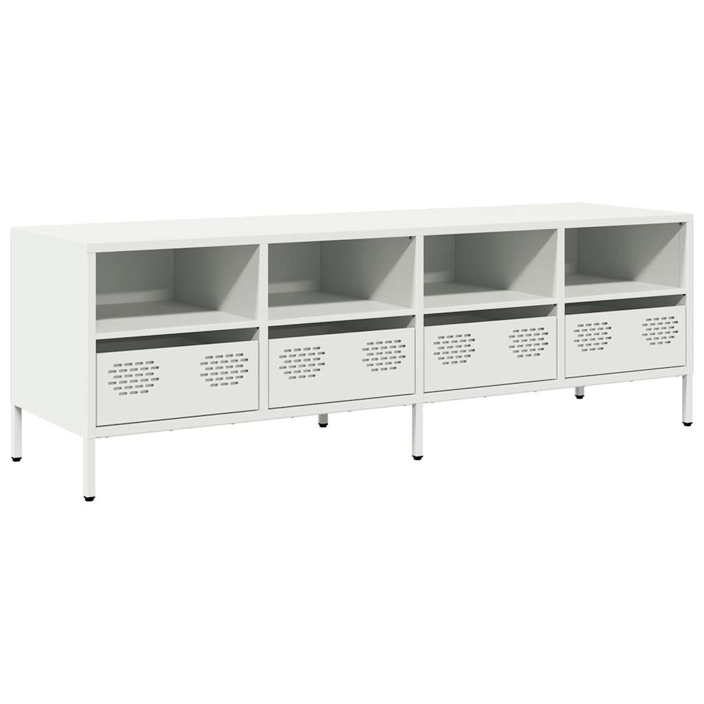 Tv-meubel 135x39x43,5 cm koudgewalst staal wit