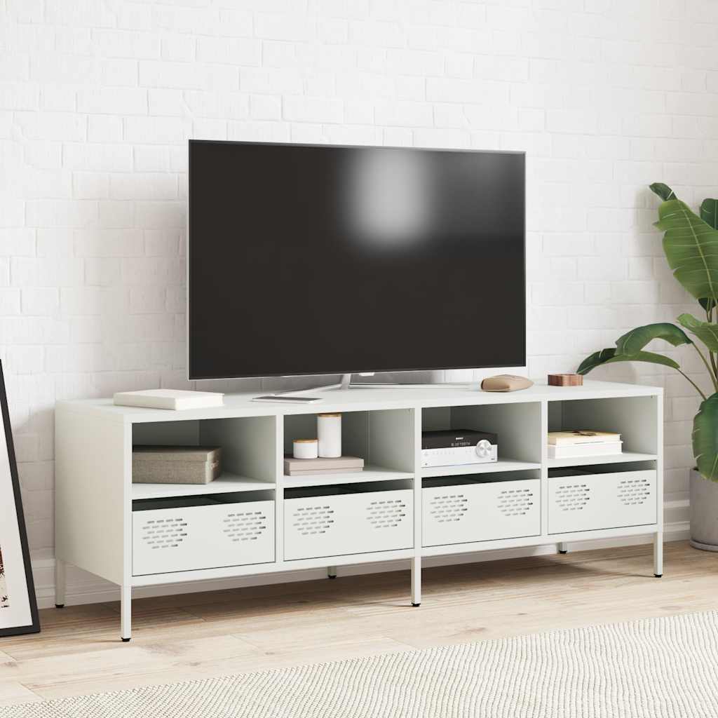 Tv-meubel 135x39x43,5 cm koudgewalst staal wit