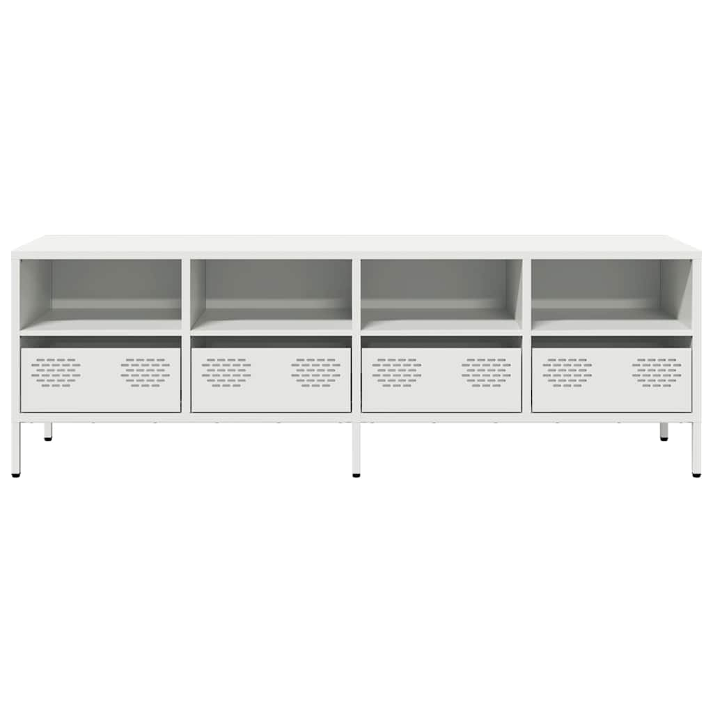 Tv-meubel 135x39x43,5 cm koudgewalst staal wit