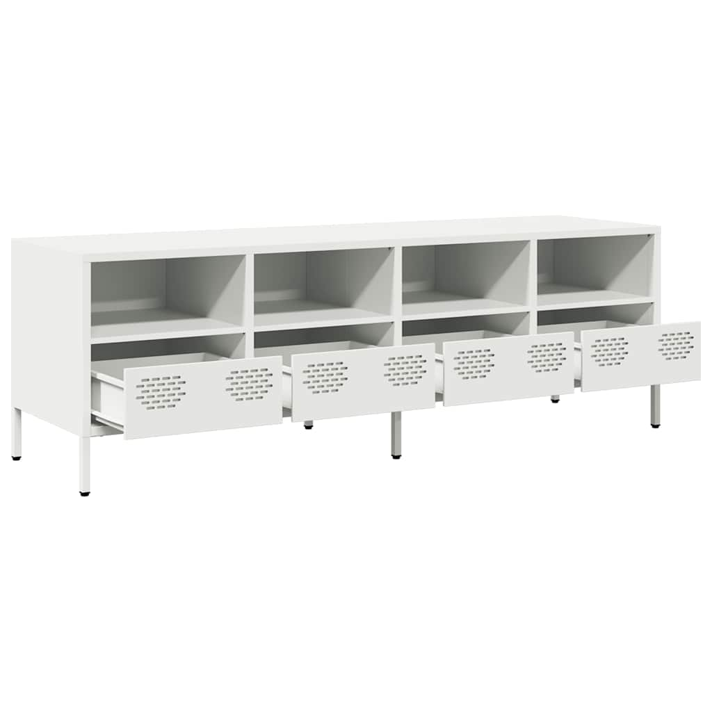 Tv-meubel 135x39x43,5 cm koudgewalst staal wit