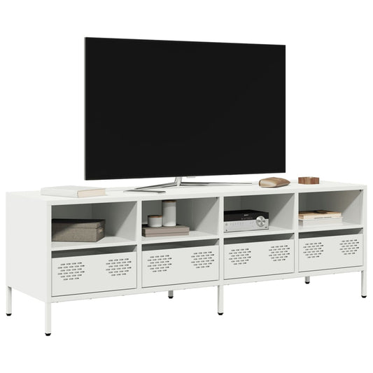 Tv-meubel 135x39x43,5 cm koudgewalst staal wit