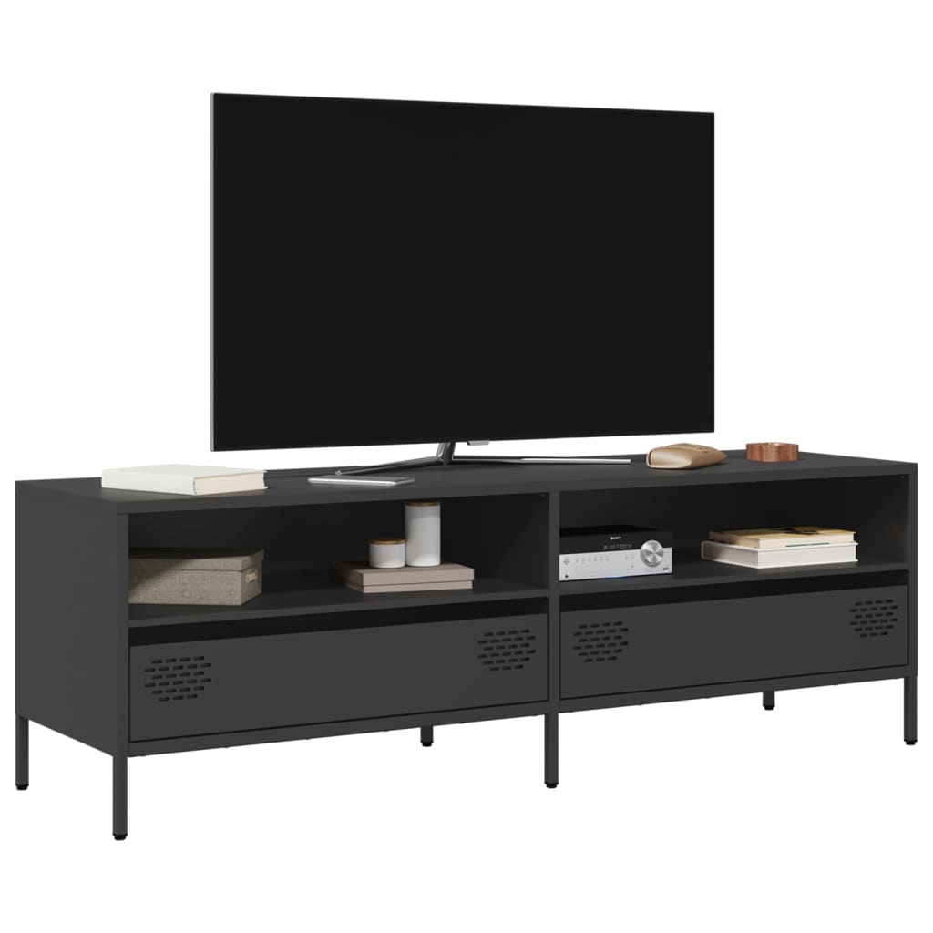 Tv-meubel 135x39x43,5 cm koudgewalst staal zwart