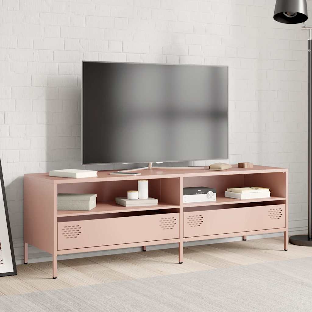 Tv-meubel 135x39x43,5 cm koudgewalst staal roze