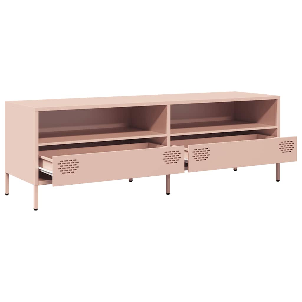 Tv-meubel 135x39x43,5 cm koudgewalst staal roze