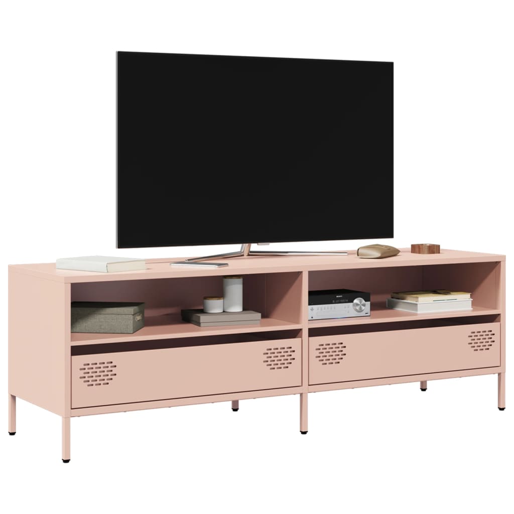 Tv-meubel 135x39x43,5 cm koudgewalst staal roze