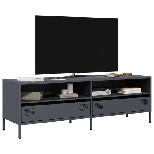 Tv-meubel 135x39x43,5 cm koudgewalst staal antracietkleurig