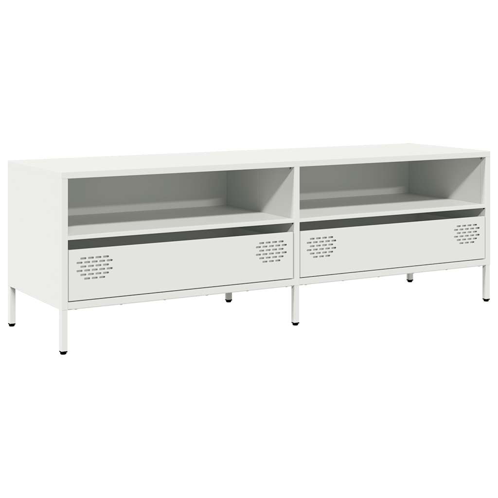 Tv-meubel 135x39x43,5 cm koudgewalst staal wit