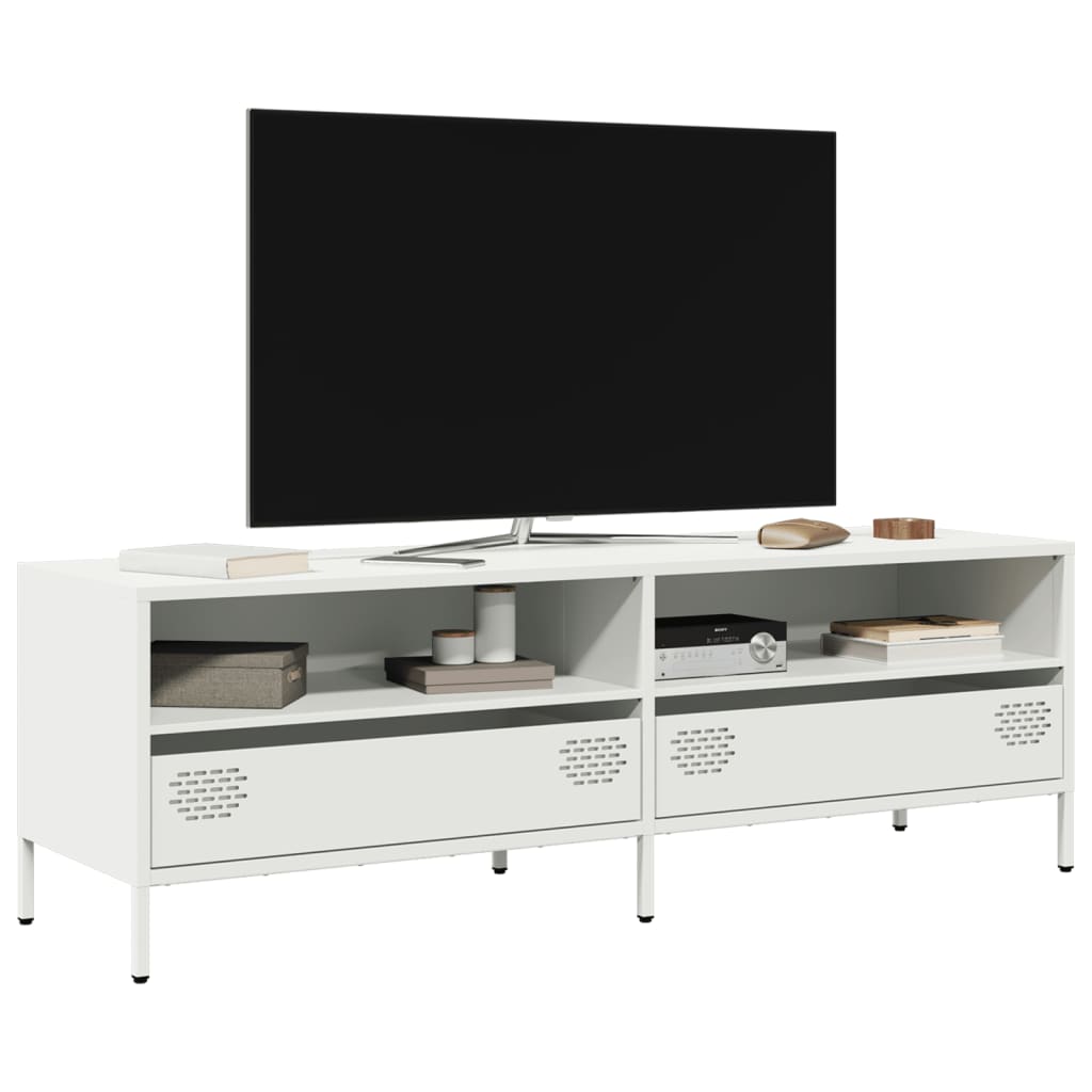 Tv-meubel 135x39x43,5 cm koudgewalst staal wit