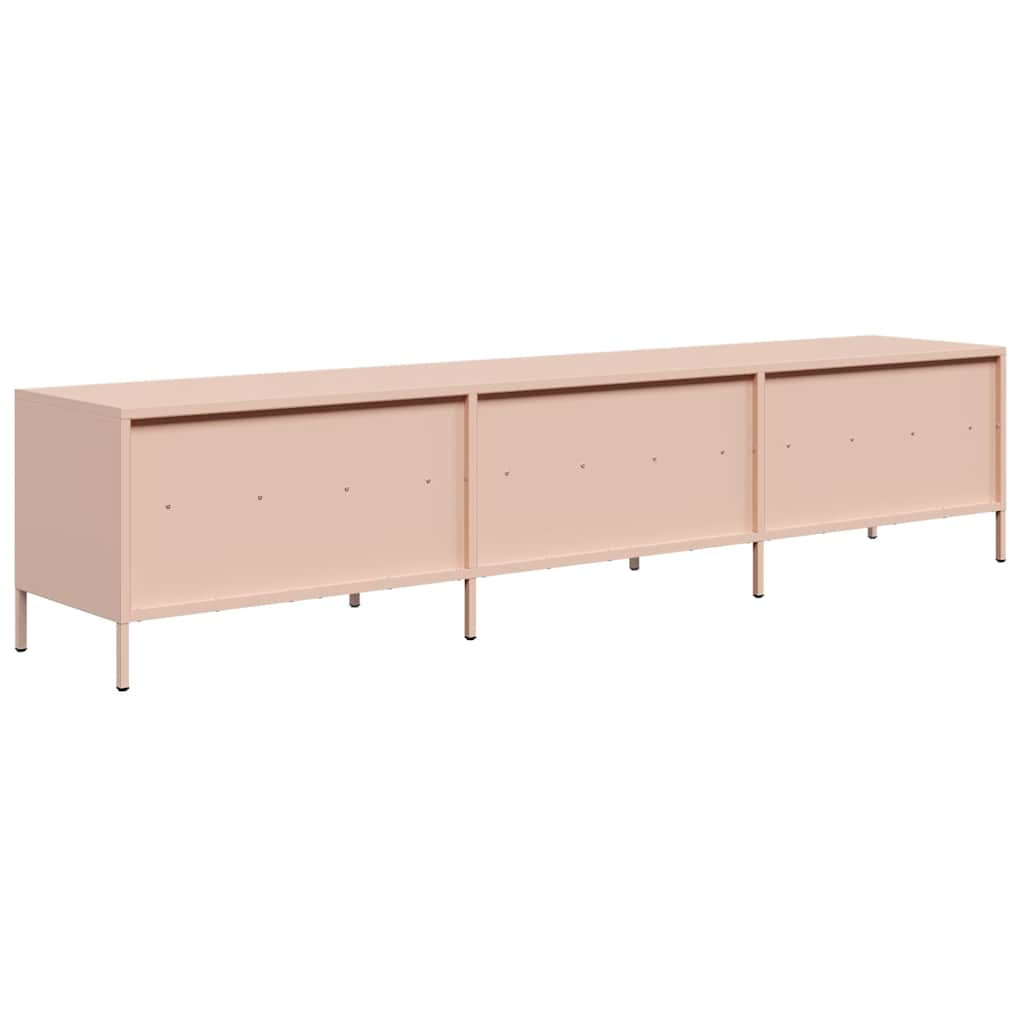 Tv-meubel 202x39x43,5 cm koudgewalst staal roze