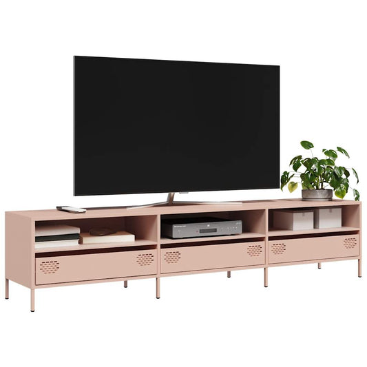 Tv-meubel 202x39x43,5 cm koudgewalst staal roze