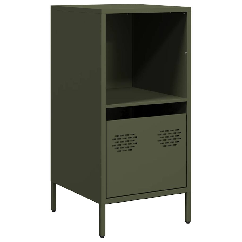 Dressoir 35x39x73,5 cm koudgewalst staal olijfgroen