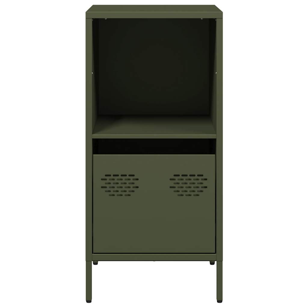 Dressoir 35x39x73,5 cm koudgewalst staal olijfgroen