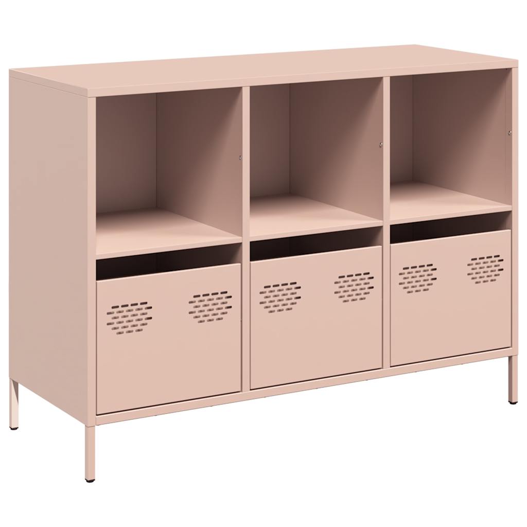 Dressoir 101,5x39x73,5 cm koudgewalst staal roze