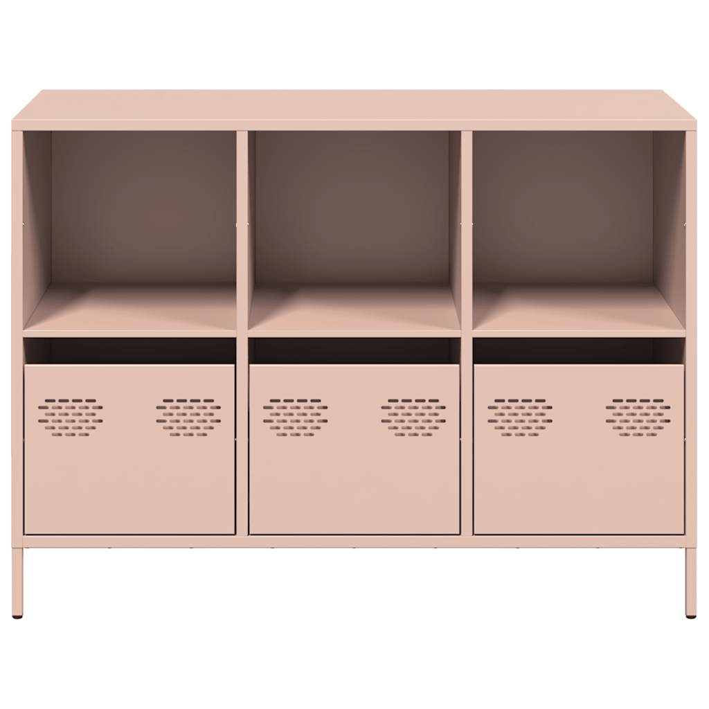 Dressoir 101,5x39x73,5 cm koudgewalst staal roze