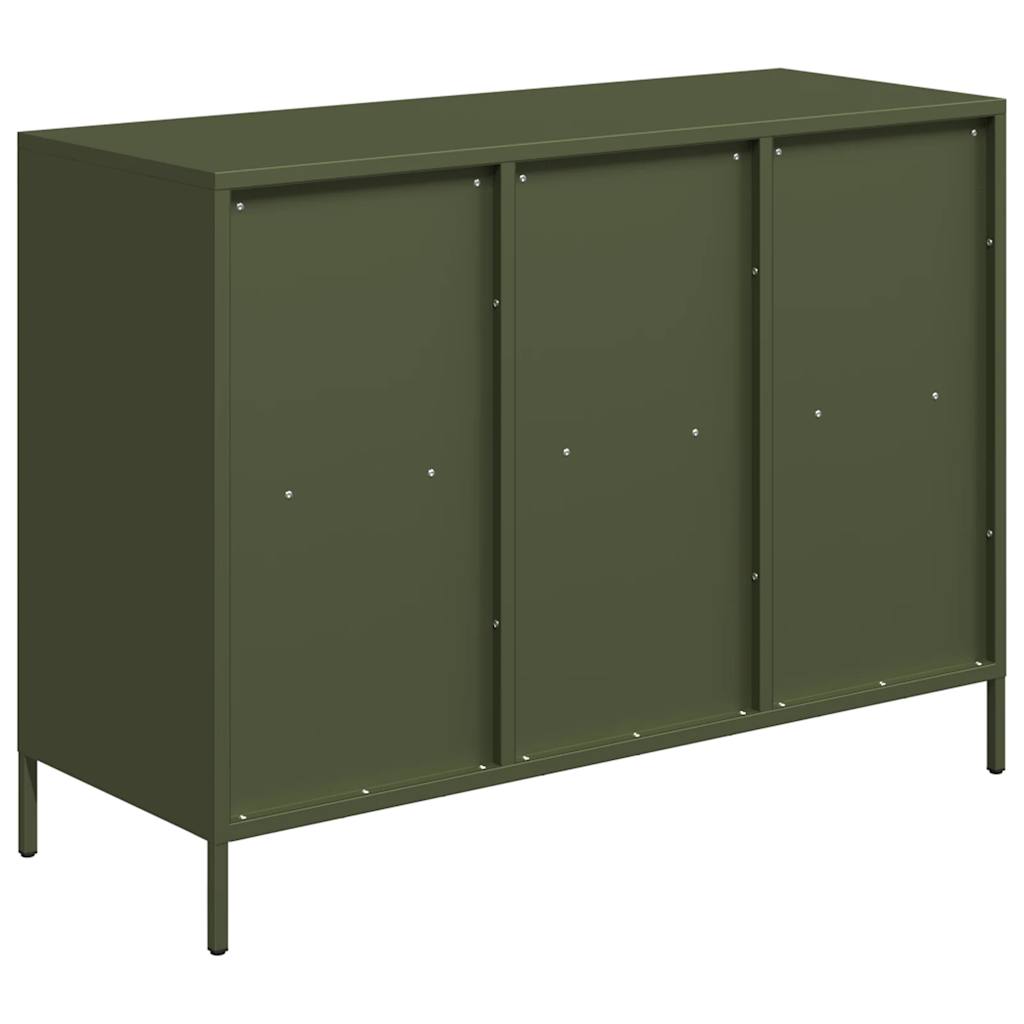 Dressoir 101,5x39x73,5 cm koudgewalst staal olijfgroen