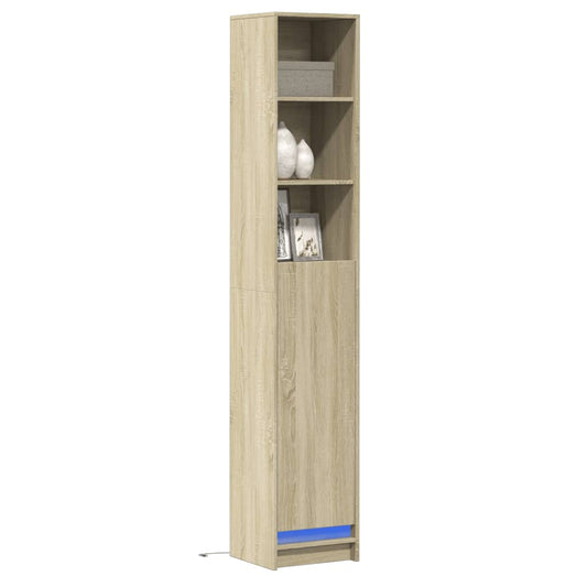 Dressoir met LED 36x32,5x200cm bewerkt hout sonoma eikenkleurig